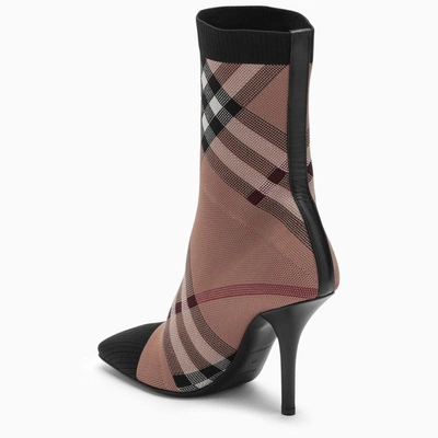 Shop Burberry Beige Knitted Boot In Brown