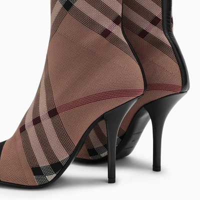 Shop Burberry Beige Knitted Boot In Brown