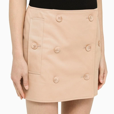 Shop Burberry Nude Trench Miniskirt In Light Blue