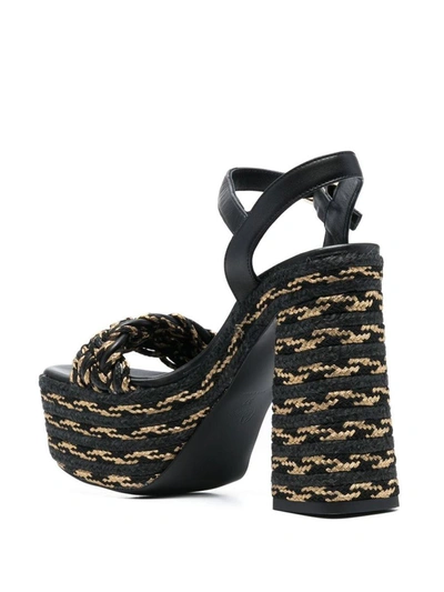 Shop Castaã±er Castañer Anne Rope Heel Sandals In Black