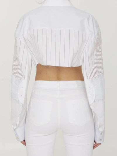 Shop Off-white Cropped Motorcycle Shirt In White