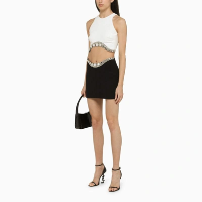 Shop David Koma Jewelled Miniskirt In Black