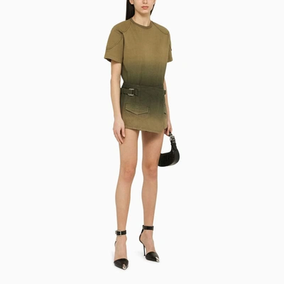 Shop Dion Lee Asymmetrical Miniskirt In Green