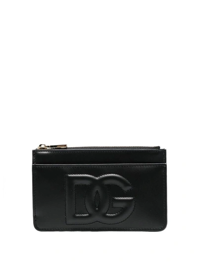 Shop Dolce & Gabbana Dg Logo Zip Purse In Black