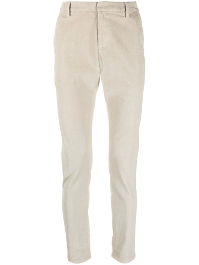 Shop Dondup Ribbed Trousers In Beige