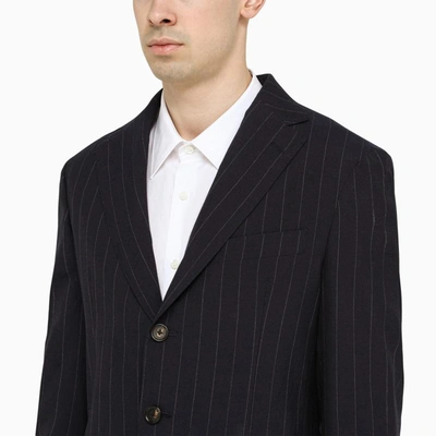 Shop Doppiaa Single-breasted Pinstripe Suit In Blue