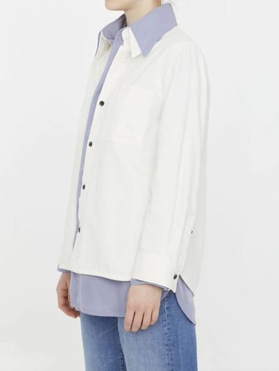 Shop Bottega Veneta Double Layer Shirt In Cream