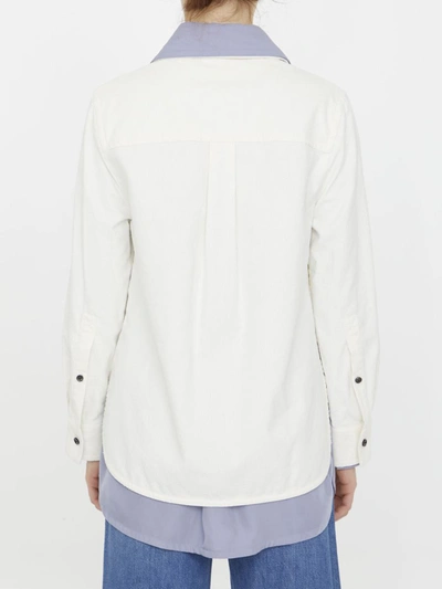 Shop Bottega Veneta Double Layer Shirt In Cream