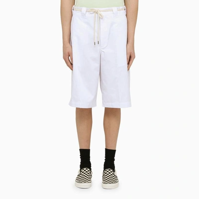 Shop Drôle De Monsieur Bermuda Shorts With Belt In White