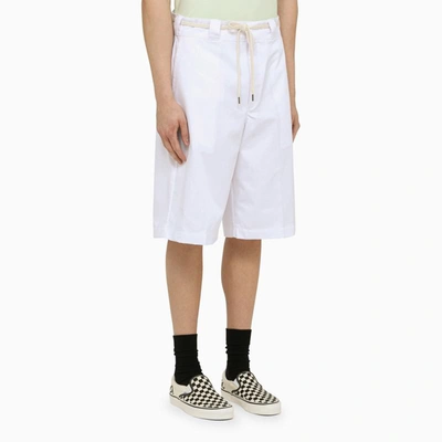 Shop Drôle De Monsieur Bermuda Shorts With Belt In White