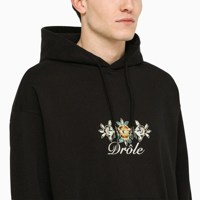Shop Drôle De Monsieur Logo Detail Hoodie In Black