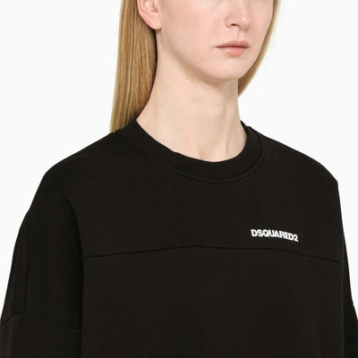 Shop Dsquared2 Logo Detail Crewneck Sweatshirt In Black