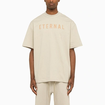 Shop Fear Of God Eternal Cement Crew Neck T-shirt In Beige