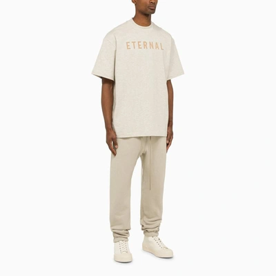 Shop Fear Of God Eternal Oatmeal Crew Neck T-shirt In Beige