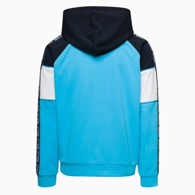 Shop Fendi Color-block Hoodie With Logo In Blue
