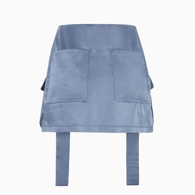 Shop Fendi Satin Skirt In Blue