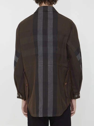 Shop Burberry Field Check Jacket In Brown