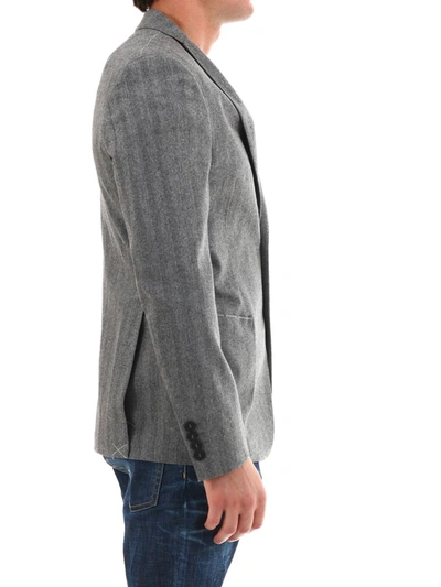 Shop Tonello Gray Wool Jacket In Grey