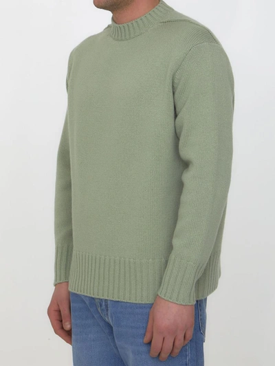 Shop Lanvin Green Cashmere Sweater