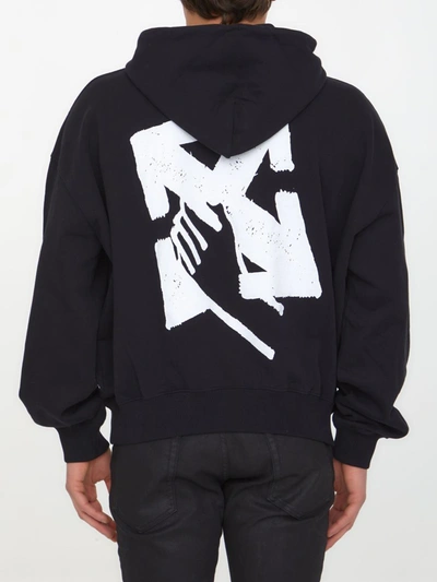 Shop Off-white Hand Arrow Hoodie In Black/white