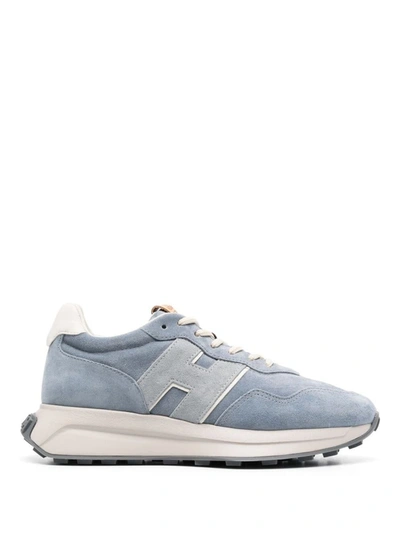 Shop Hogan 'h641' Chunky Sneakers In Light Blue