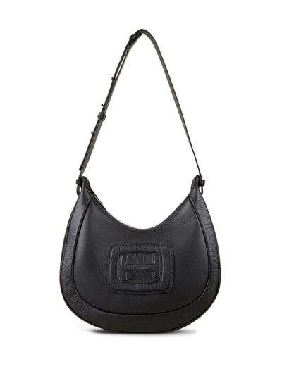 Shop Hogan Shoulder Bag With Logo In Black
