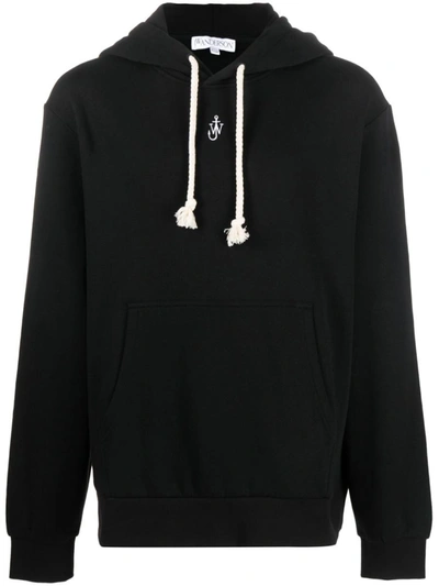 Shop Jw Anderson J.w. Anderson Logo-embroidered Hoodie In Black