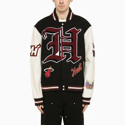 Shop Jeff Hamilton Bomber Jacket With Patches In Black