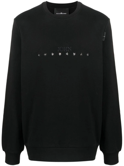 Shop John Richmond Logo-embroidered Sweatshirt In Black