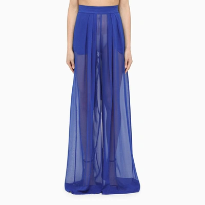 Shop Laquan Smith Palazzo Trousers In Blue