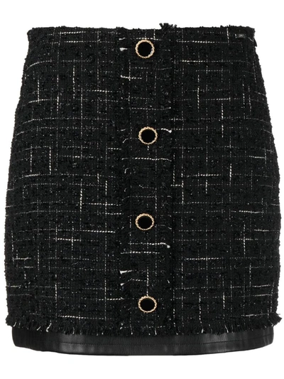 Shop Liu •jo Liu Jo Tweed Miniskirt In Black