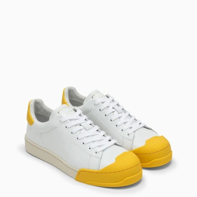 Shop Marni And Yellow Dada Bumper Sneakers In White
