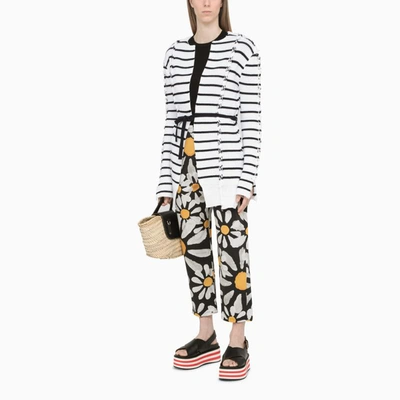 Shop Marni Black And Long Cardigan Pullover In White