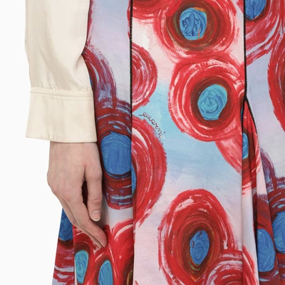 Shop Marni Printed Midi Skirt In Red