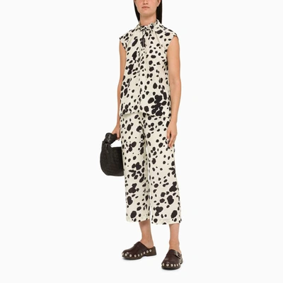 Shop Marni Trousers With Pop Art Dot Print In White