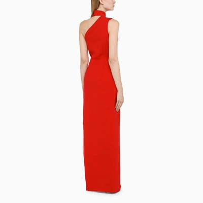 Shop Monot Mônot Asymmetrical Dress In Red