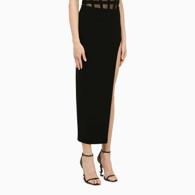 Shop Monot Mônot Skirt With Slit In Black