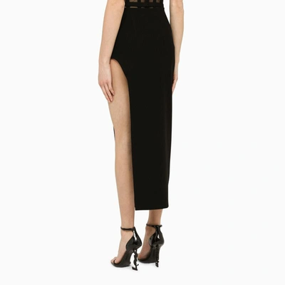 Shop Monot Mônot Skirt With Slit In Black