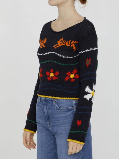 Shop Kenzo Multicolor Embroidered Jumper In Black