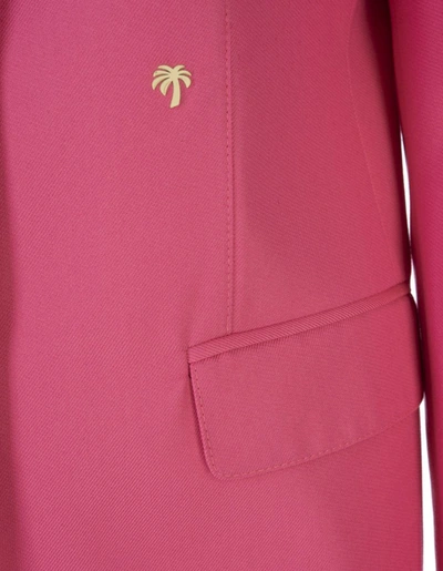 Shop Palm Angels Fuchsia And Black Miami Blazer In Pink
