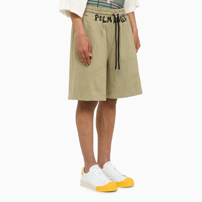 Shop Palm Angels Military Jersey Bermuda Shorts In Black