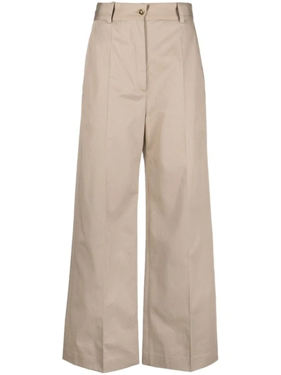 Shop Patou Wide Leg Tailored Trousers In Beige