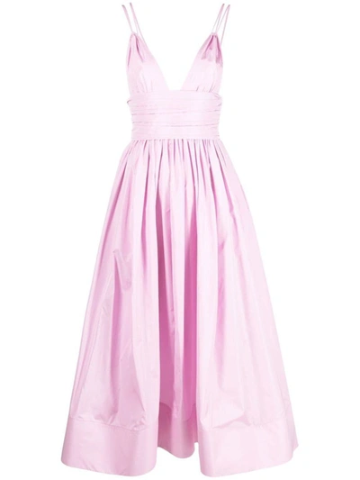 Shop Philosophy Di Lorenzo Serafini V-neck Midi Dress In Pink