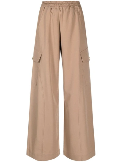 Shop Pinko High-waisted Cargo Trousers In Beige
