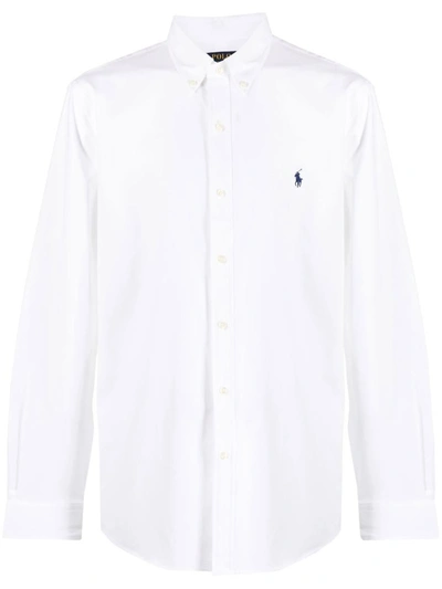 Shop Polo Ralph Lauren Polo Pony-embroidered Shirt In White