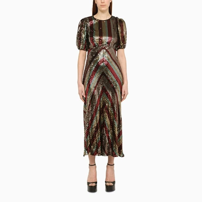 Shop Rixo London Rixo Sequined Daisy Maxi Dress In Multicolor