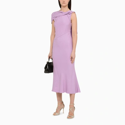 Shop Roland Mouret Lilac Midi Dress In Purple