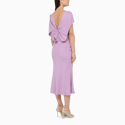 Shop Roland Mouret Lilac Midi Dress In Purple