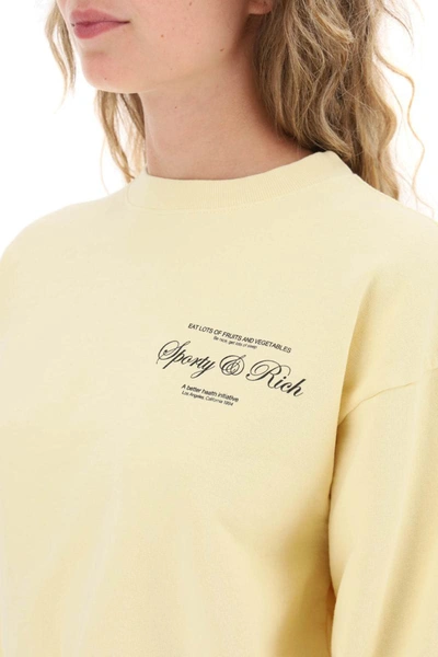 Shop Sporty And Rich Sporty Rich Cropped Sweatshirt In Yellow