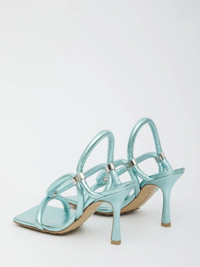 Shop Bottega Veneta Stretch Sandals In Turquoise